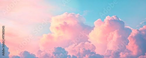 Pink cloudscape illuminating the sky at sunset