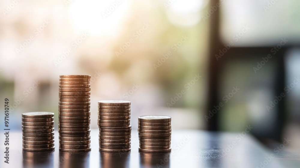 Coin Stacks Growth Concept Coin Stacks Growth Concept