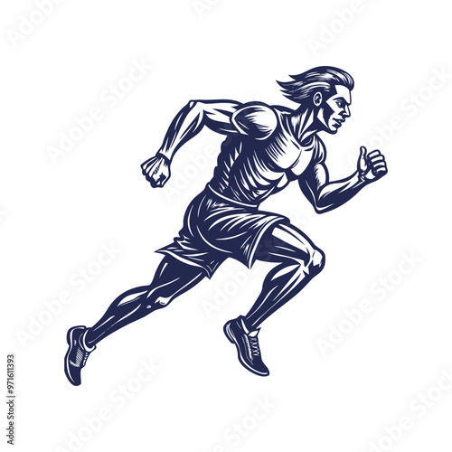  Running man silhouette Clipart isolated vector illustration