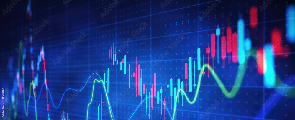 Market chart, numbers, prices, trade points on the screen of stockmarket. Concept of stockmarket, trading, exchanging, economy, economic crisis, information, data business finance. Copy space for text Market chart, numbers, prices, trade points on the screen of stockmarket. Concept of stockmarket, trading, exchanging, economy, economic crisis, information, data business finance. Copy space for text