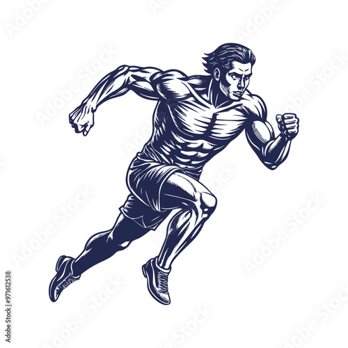  Running man silhouette Clipart isolated vector illustration