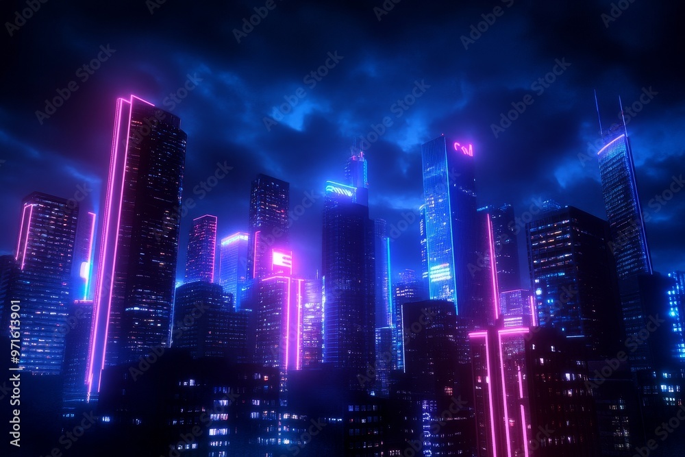 A stunning night view of a modern city illuminated by vibrant neon lights, symbolizing progress, urban life, technology, future, and the allure of the unknown. A stunning night view of a modern city illuminated by vibrant neon lights, symbolizing progress, urban life, technology, future, and the allure of the unknown.