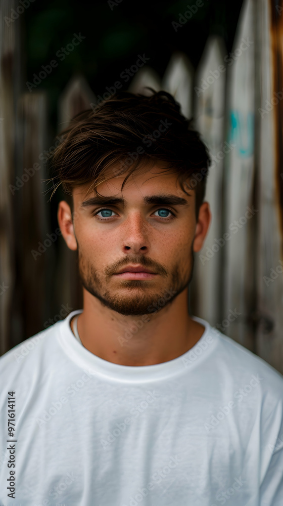 White Male His Twenties With Blue Eyes Blue Jea White Male His Twenties With Blue Eyes Blue Jea