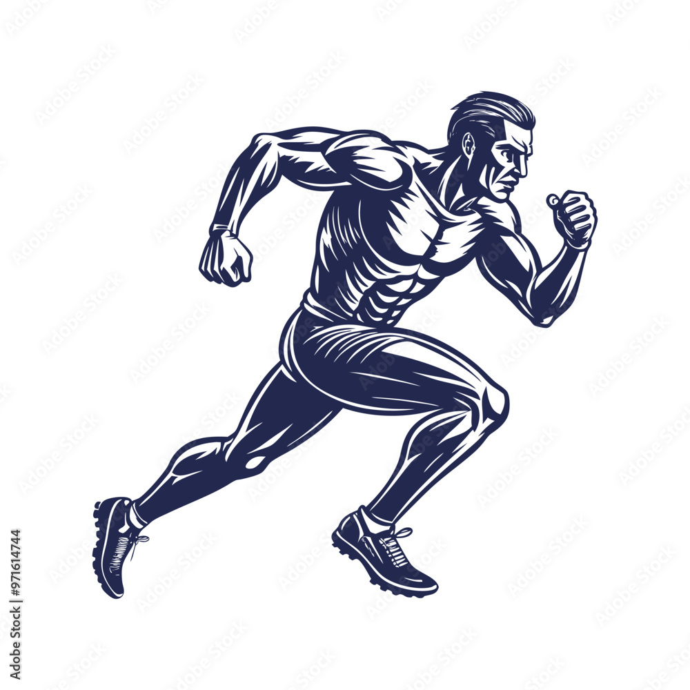 Naklejka premium Running man silhouette Clipart isolated vector illustration