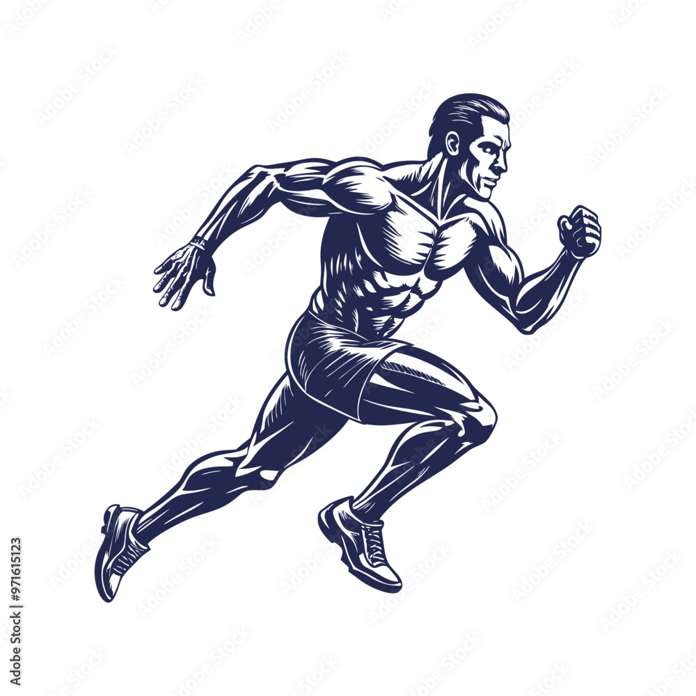 Naklejka premium Running man silhouette Clipart isolated vector illustration