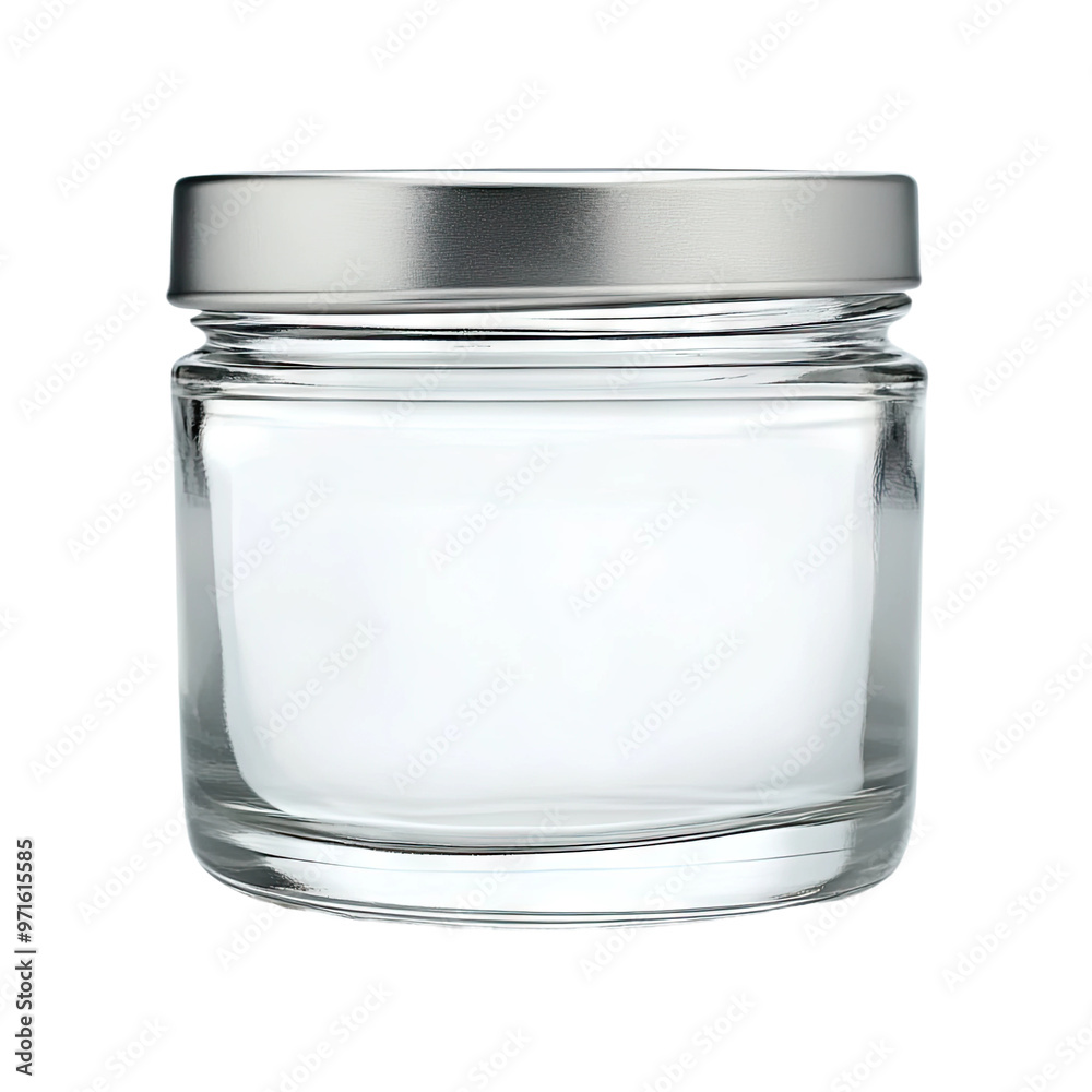 Empty glass jar with lid Empty glass jar with lid