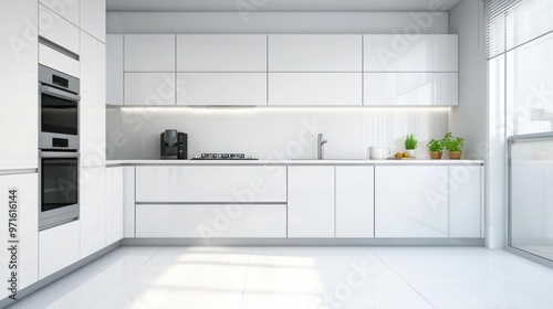 Modern Kitchen Design with White Cabinets and Appliances