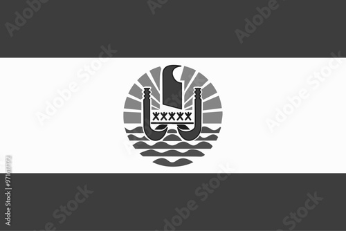 French Polynesia flag original black and white