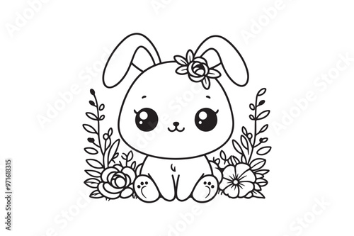 Cute baby bunny outline image 45.eps