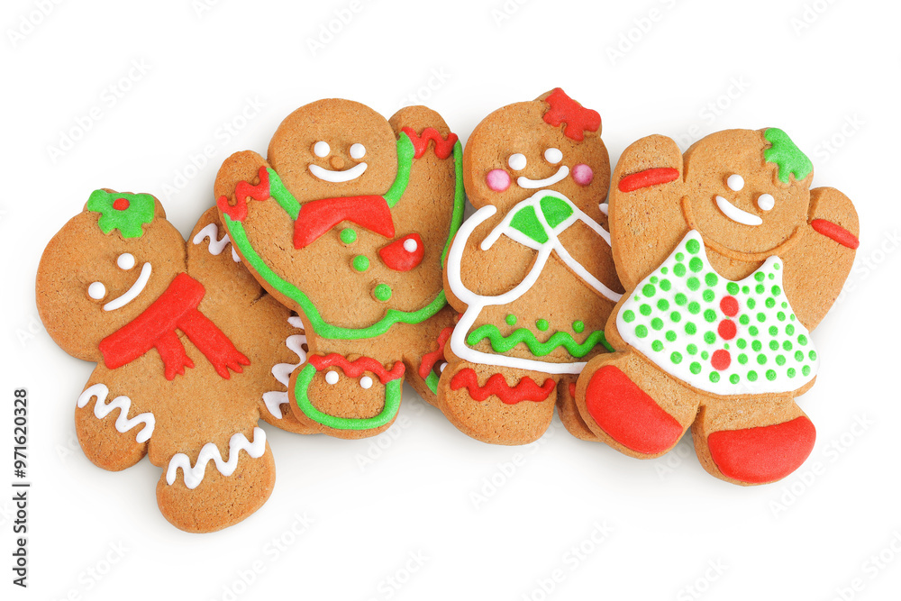 christmas gingerbread cookie isolated on white background