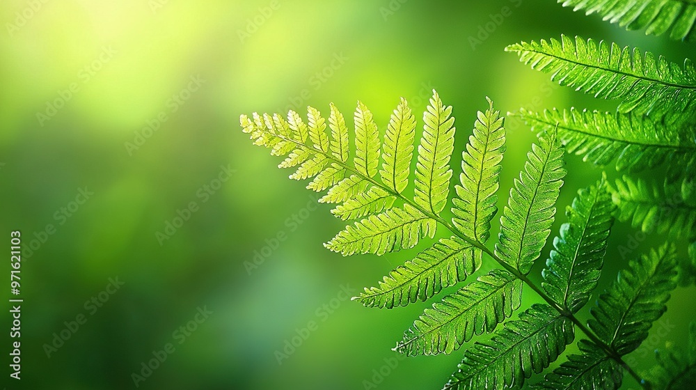 A blurry background highlights the green plant with numerous leaves in the foreground A blurry background highlights the green plant with numerous leaves in the foreground