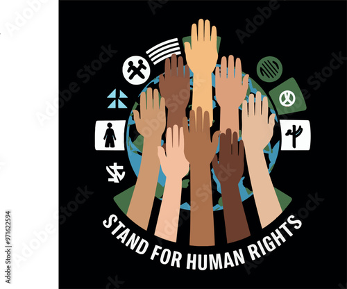 Commemorating Human Rights  Day banner images Equality symbol vector illustration photo