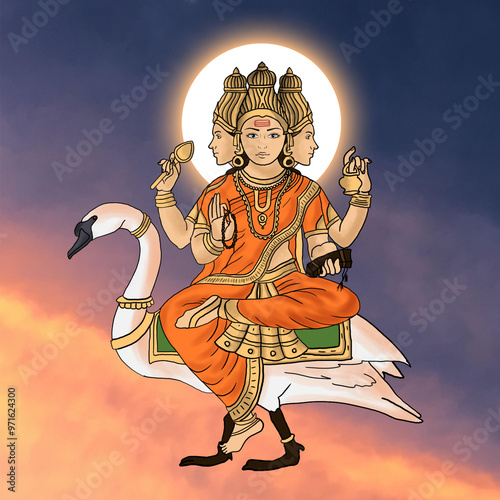 Goddess Brahmani illustration photo