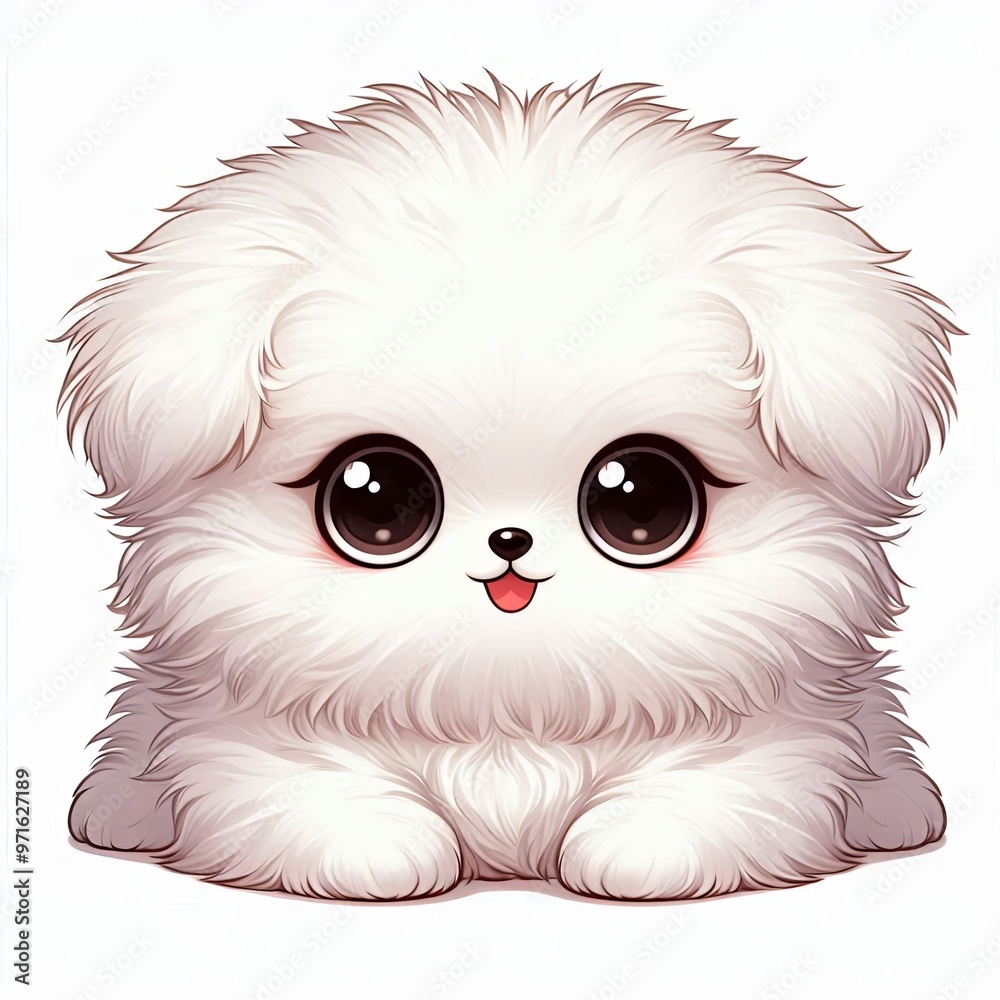 Obraz premium Fluffy Little White Puppy Charm