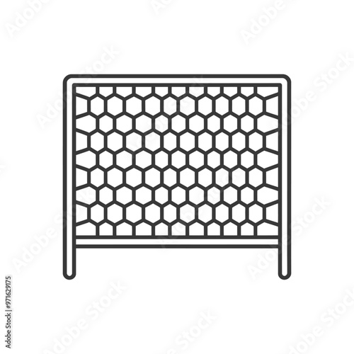 Black and White Line Drawing of a Soccer Goal