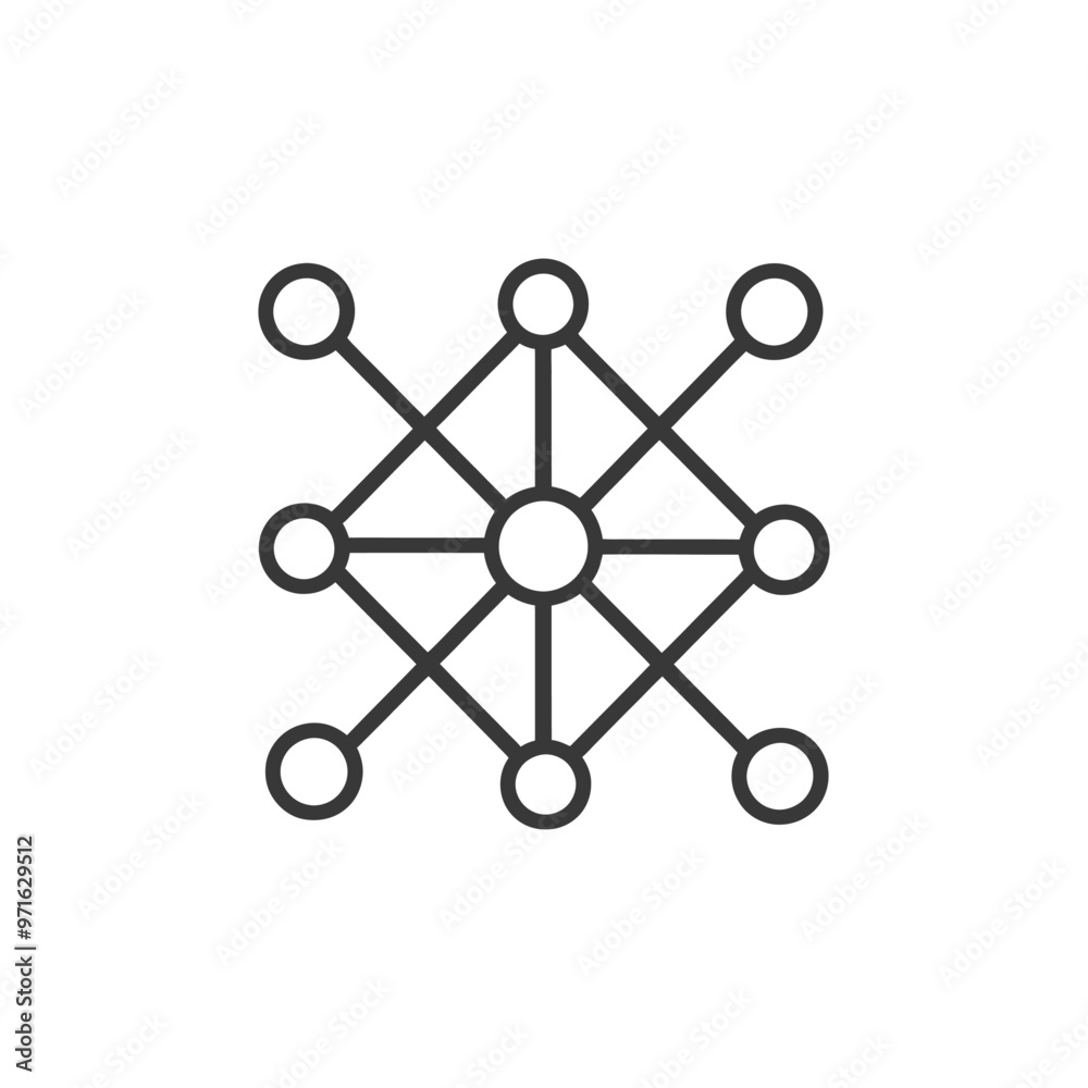 Black and White Line Drawing of Interconnected Circles Black and White Line Drawing of Interconnected Circles