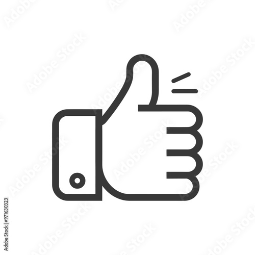 Black and White Outline of a Thumbs Up Gesture