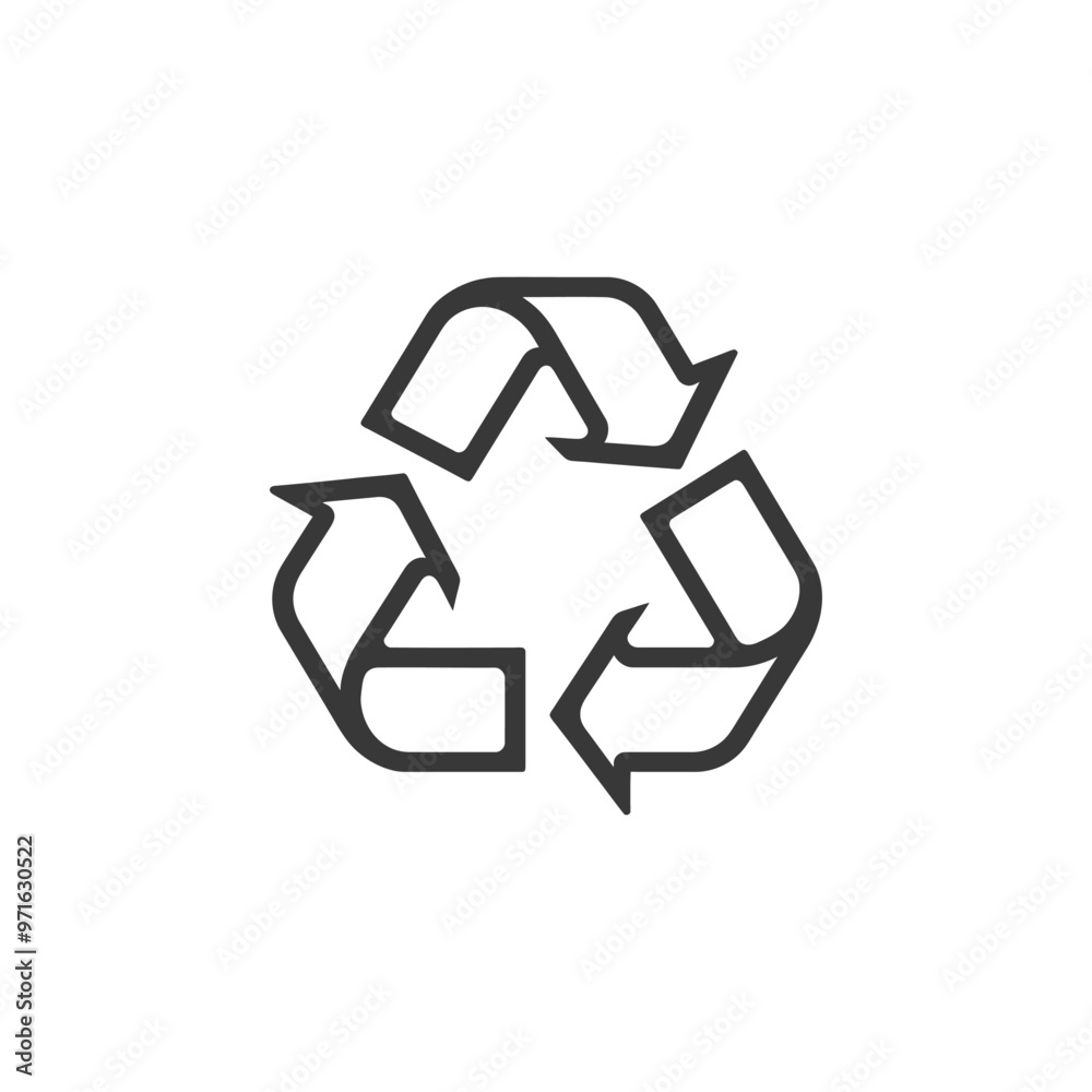 Black and White Recycle Symbol with Three Arrows Black and White Recycle Symbol with Three Arrows