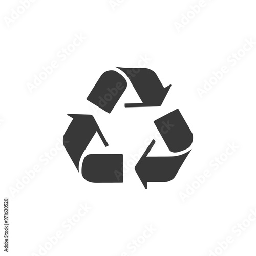 Black and White Recycle Symbol with Arrows