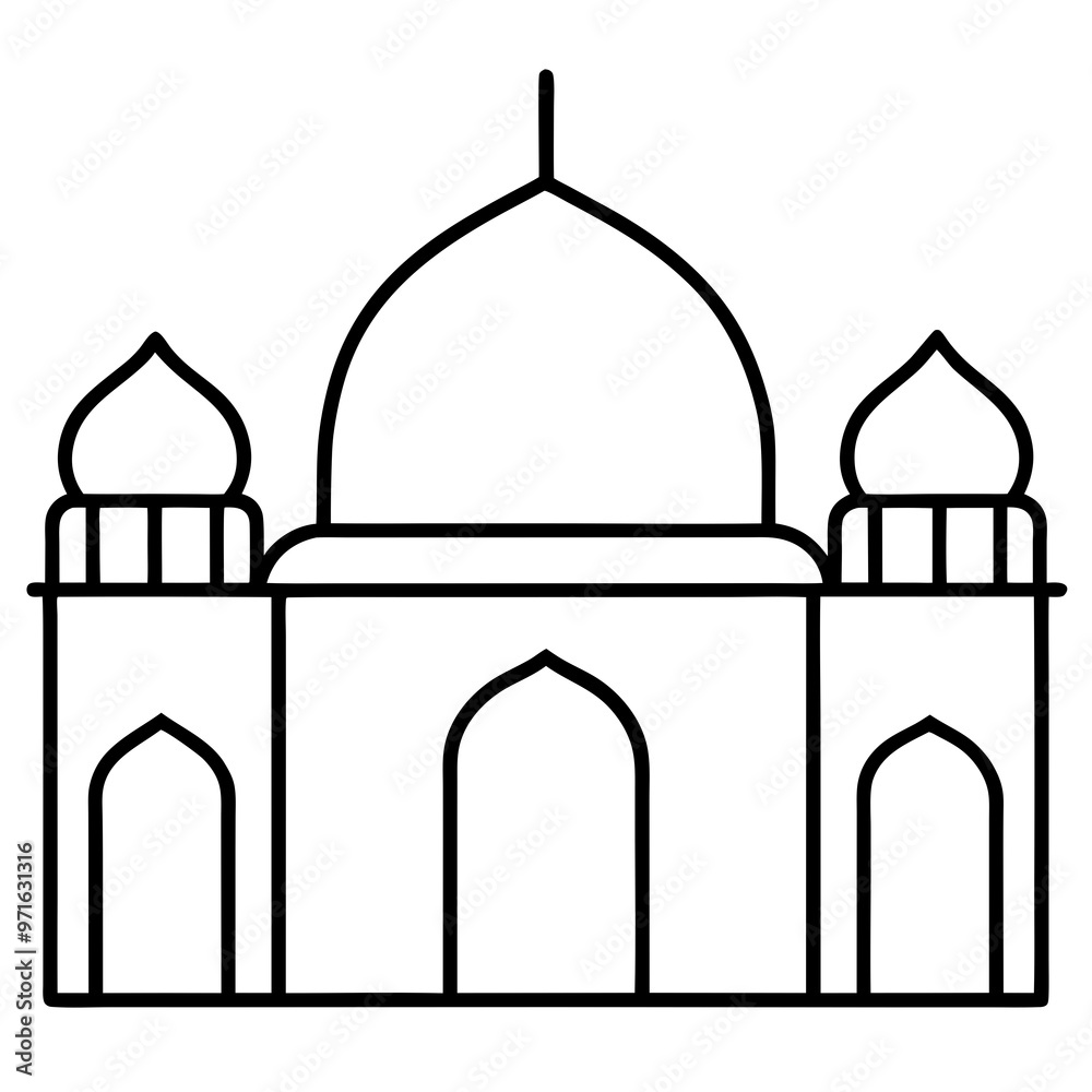 Mosque icon Line art vector Mosque icon Line art vector