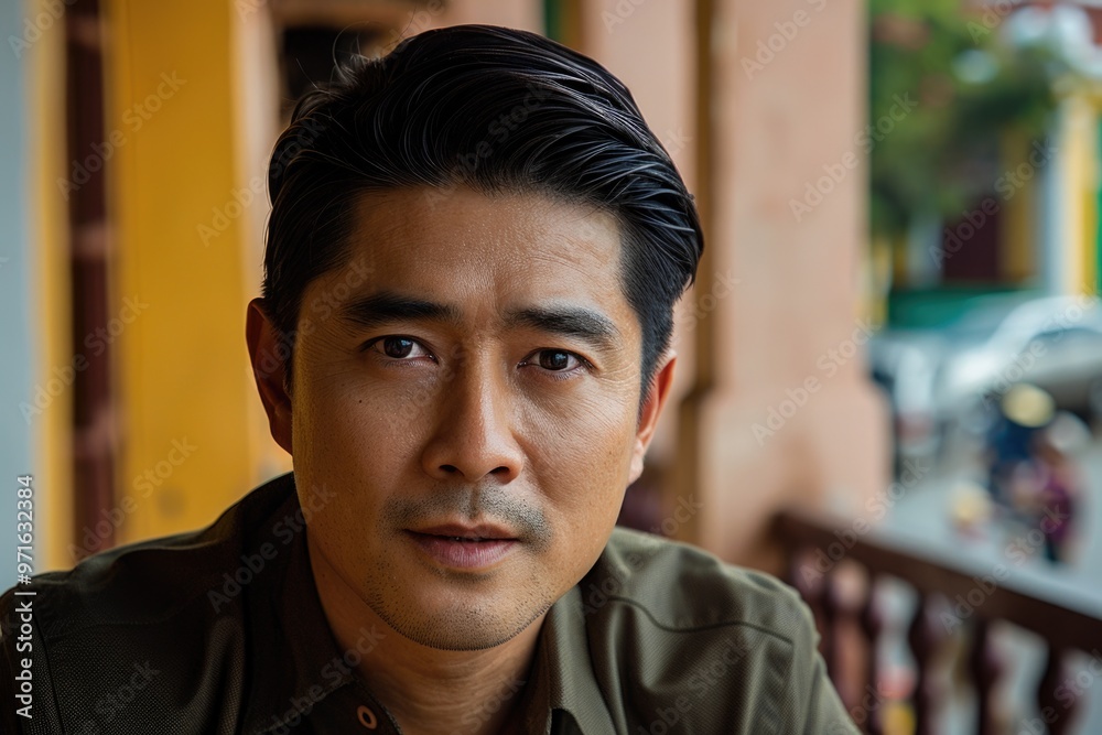 Portrait of a vietnamese man with thoughtful expression AI Portrait of a vietnamese man with thoughtful expression AI