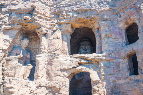 The Great Buddha Statue at Yungang Grottoes in Datong, Shanxi photo