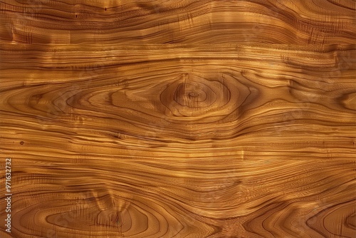 Beautifully grained wooden teak surface, showcasing intricate patterns and textures. The warm tones of the wood create a natural and inviting appearance.