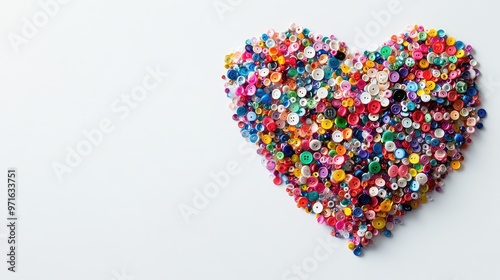 Colorful Plastic Buttons Heart.