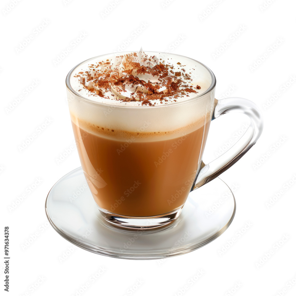 Cappuccino in a cup, isolated on transparent background. PNG element. Cappuccino in a cup, isolated on transparent background. PNG element.