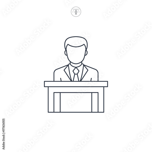 Jury Box icon symbol vector illustration isolated on white background photo