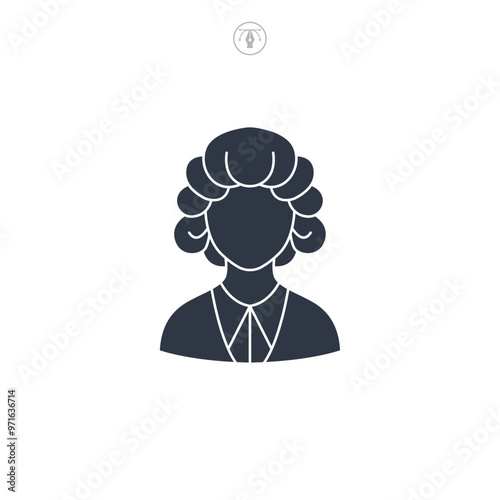Barrister Wig icon symbol vector illustration isolated on white background
