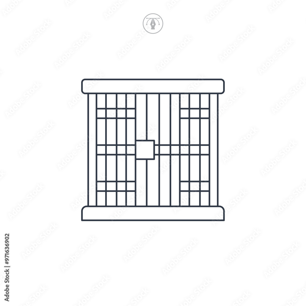 Prison Bars icon symbol vector illustration isolated on white background Prison Bars icon symbol vector illustration isolated on white background