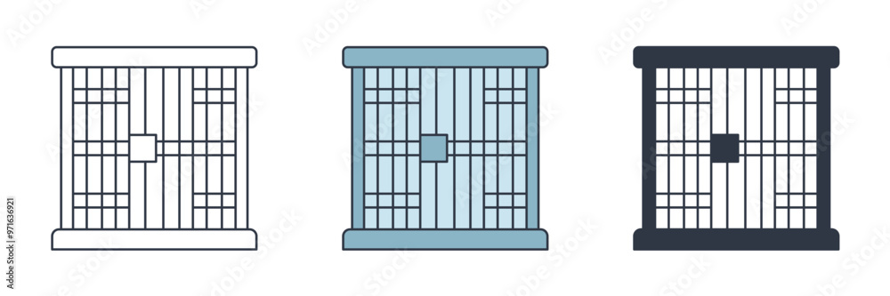 Prison Bars icon symbol vector illustration isolated on white background Prison Bars icon symbol vector illustration isolated on white background