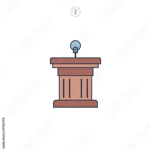Witness Stand icon symbol vector illustration isolated on white background