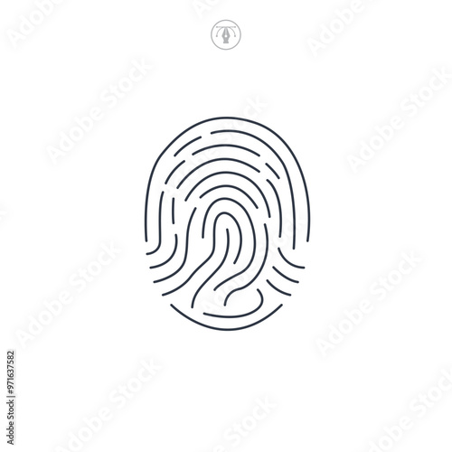 Fingerprint icon symbol vector illustration isolated on white background