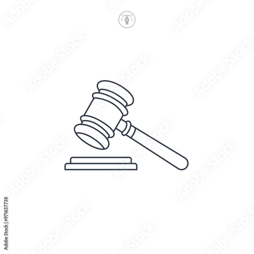 Gavel icon symbol vector illustration isolated on white background