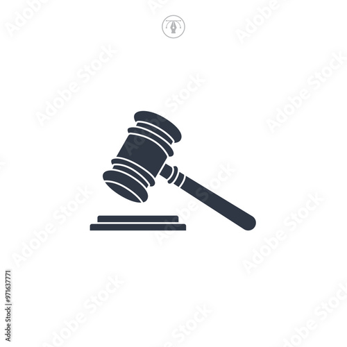 Gavel icon symbol vector illustration isolated on white background