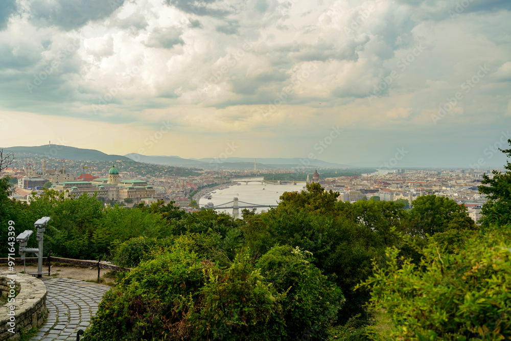 panoramic view of Budapest from Gellert Hill panoramic view of Budapest from Gellert Hill