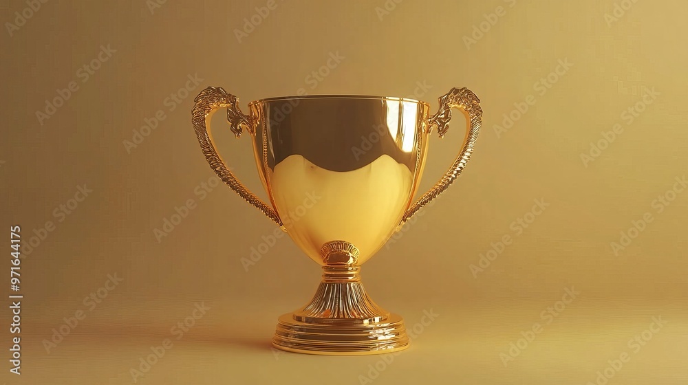 Golden trophy cup symbolizing success and victory with a championship concept Golden trophy cup symbolizing success and victory with a championship concept