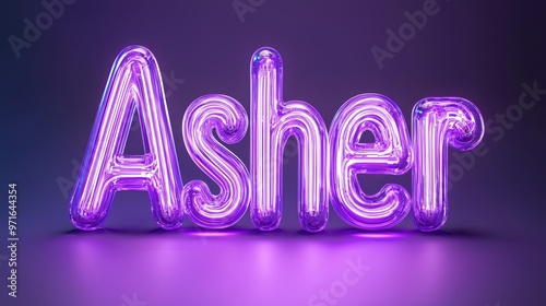 Violet LED personalized name postcard perfect for decor. photo