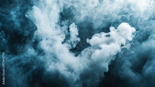 White Smoke billowing against a dark blue background