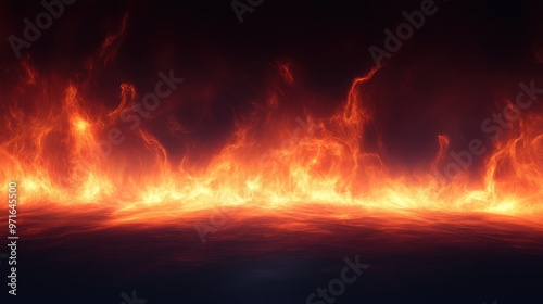 A subtle fondo fuego featuring soft, flickering flames against a dark background photo