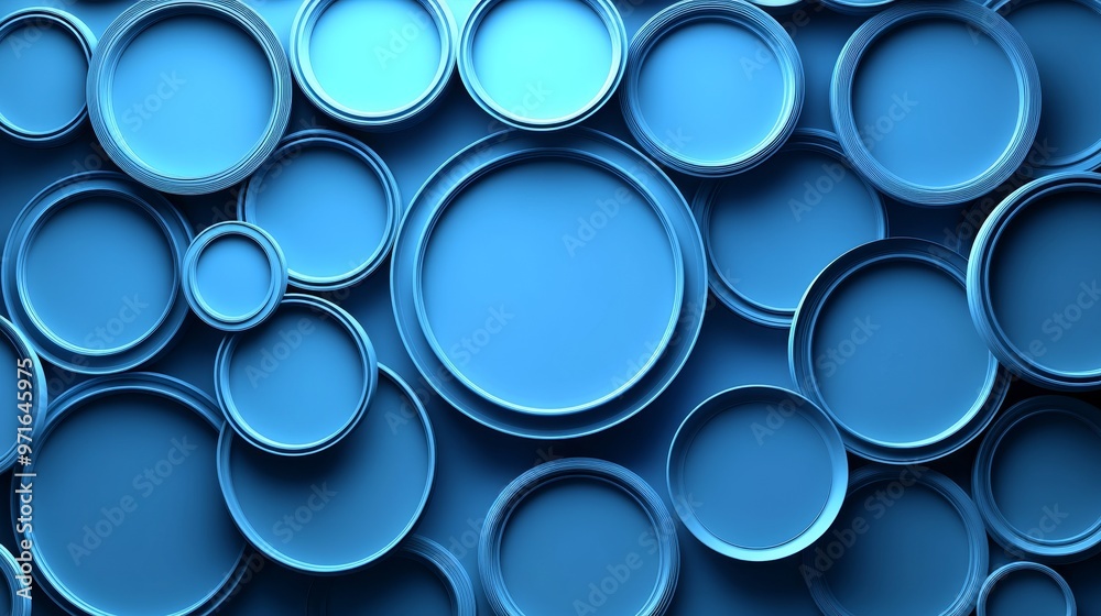 A vibrant composition of blue circles layered together, creating a modern abstract design for backgrounds or textures. A vibrant composition of blue circles layered together, creating a modern abstract design for backgrounds or textures.