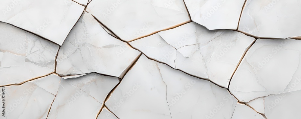 A detailed view of cracked white paint, showcasing the intricate patterns and textures that reveal aging and wear. A detailed view of cracked white paint, showcasing the intricate patterns and textures that reveal aging and wear.