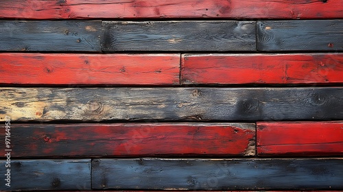 A detailed shot showcasing the juxtaposition of a wood wall and a brick wall photo