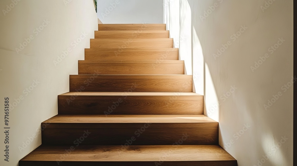 Fototapeta premium Stairs in a modern interior design showcasing wooden finishing