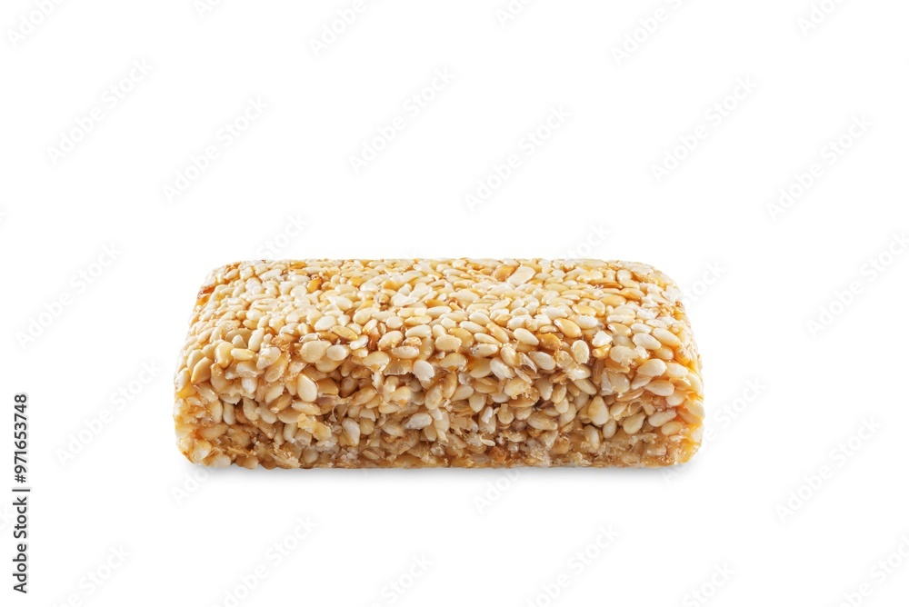 Sesame seeds honey bar, kozinaki on a white isolated background Sesame seeds honey bar, kozinaki on a white isolated background