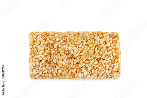 Sesame seeds honey bar, kozinaki on a white isolated background photo