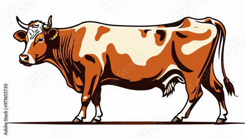 Dairy Cow Grazing in a Field