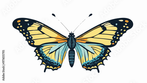 Delicate Butterfly in a Flower Garden